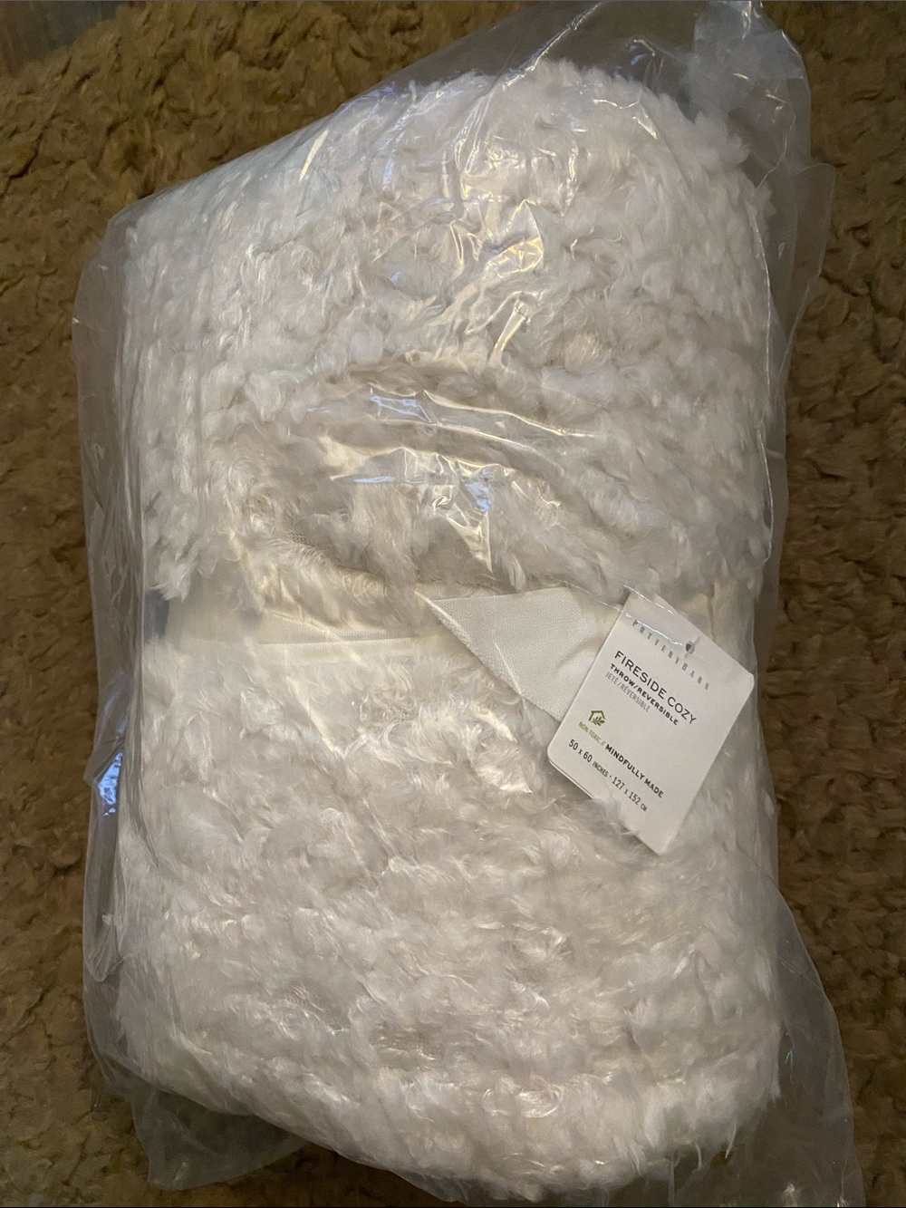 Pottery Barn White Plush Fireside Cozy Throw
